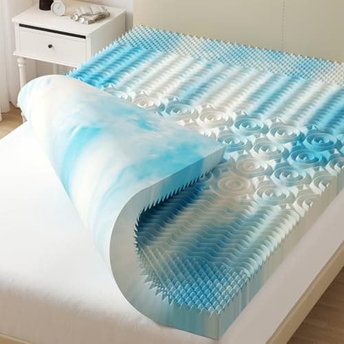 DUMOS 2 Inch Memory Foam Mattr... RV Camping Mattress Pad, Blue