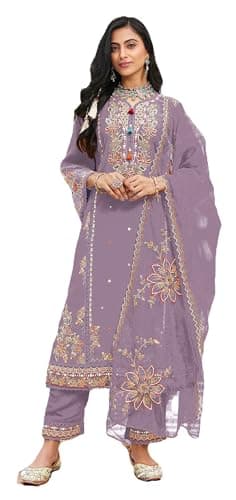 Shriva Fashion Indian Pakistani Women's Ready to wear plus size ethnic Salwar Kameez Suit for Eid Party Wedding Festivals (2975) (Purple, 38)