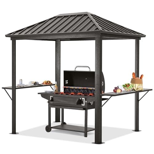 ABCCANOPY 6x8 Grill Hardtop Ga...wn, Garden (Single Roof, Gray)
