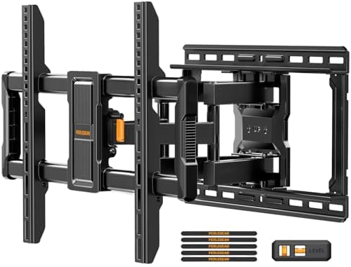 Perlegear UL Listed Full Motion TV Wall Mount for 42" to 97" Flat Curved TVs (Holds up to 132 lbs) $29.99 + Free Shipping w/Prime or $35+