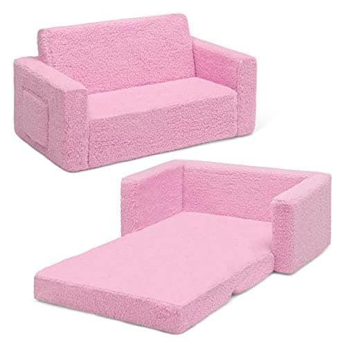 Delta Children Cozee Flip-Out ...Sofa to Lounger for Kids, Pink