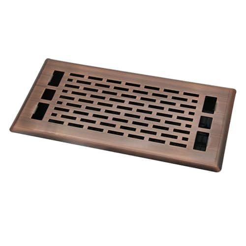 Air Vent Floor Register, Heavy Duty Walkable Steel Vent Cover 4x10 Inch, Red Bronze Color Decorative Air Vent with Easy-Adjust Lever for Residential Floor