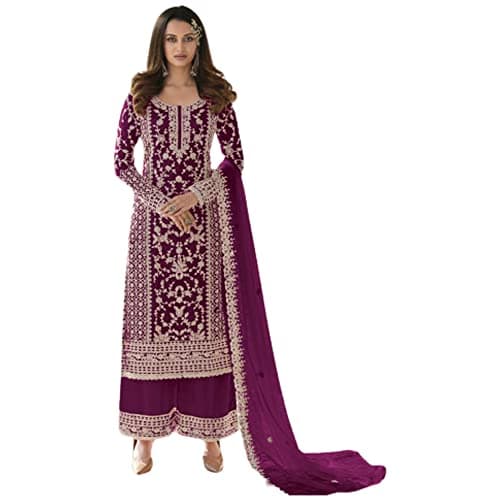 Wedding Wear Indian Pakistani Designer Sharara Palazzo Shalwar Kameez Dupatta Suits