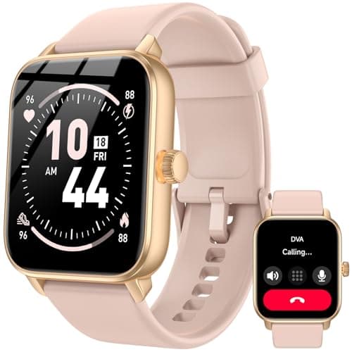 iBesi Smart Watches for Women Men with Alexa Built-in, Bluetooth Calling Fitness Tracker with 1.85 Inch HD Touchscreen, IP68, 120+ Sports Modes, Heart Rate Sleep Monitor, for iPhone Android (Pink)