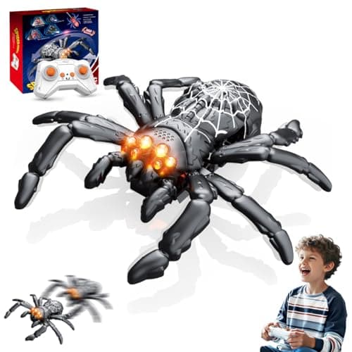 Remote Control Wall Climbing Spider, Spider Toys for Boys (Black)