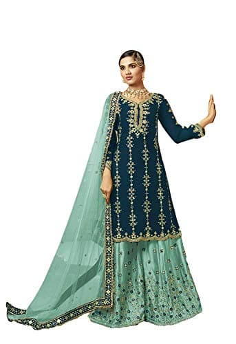 shopNstyle Ready to Wear Indian Pakistani Designer Wedding Wear Palazzo Style Salwar Suit for Women