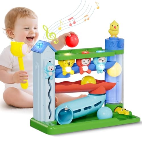 Ussybaby Hammer Toddler Musical Toys, Light-Up Baby Musical Toy STEM Educational (Pink or Blue) $13.99 + Free Shipping w/ Prime or on $35+
