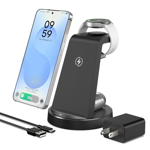 Amazon - Wireless Charger for Samsung, 3-in-1 Android Charging Station | Phone and Watch Charger - $13.49