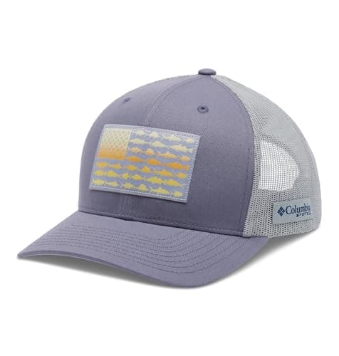 Columbia Unisex Unisex PFG Fish Flag Mesh Snap Back Hat, New Moon/Fish Flag, One Size