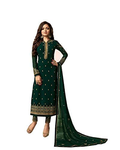 Delisa Indian/Pakistani Wedding Partywear Plus Size Pant Salwar Kameez Ready to Wear Salwar Suit for Womens 01 (Green, 46)