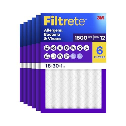 Filtrete 18x30x1 Air Filter, M...V 12, MPR 1500, 6 HVAC Filters