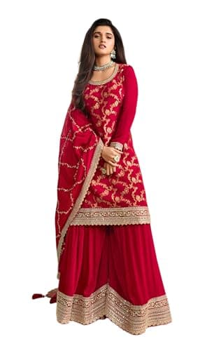 Shreeva Fashion Indian Pakistani Dresses for Women Palazzo Style multi work Salwar Kameez Suit