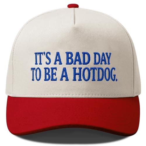 It's A Bad Day to Be A Hotdog Tab Funny Trucker Hats Women Vintage Adjustable Baseball Cap Embroidery Fashion Trucker Hat