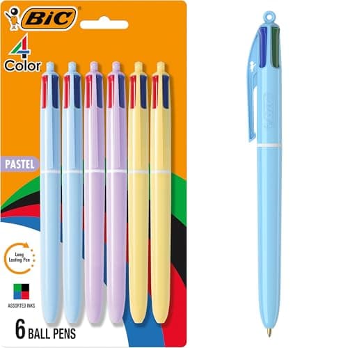 BIC 4 Color Pastel Barrel Mult...Black, Blue, Green and Red Ink