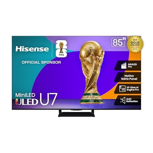 $999.96 | 85″ Hisense U7 Mini-LED ULED 4K UHD Google Smart TV (85U75QG, 2025 Model) at Amazon