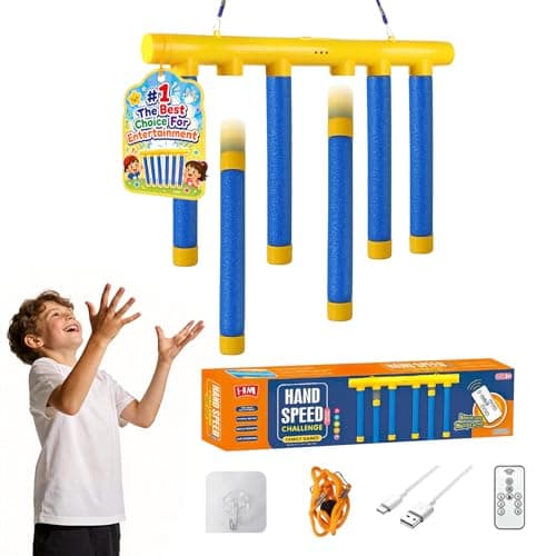 Falling Game Stick Family Games for Adults and Kids Travel Party Reaction Time Training Hand Eye Coordination Reflex Sticks Basketball Drop Hand Speed Challenge by Outdoor Yard Fun Handheld Toys