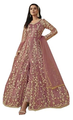 STELLACOUTURE indian salwar kameez ready to wear Eid Festival Shalwar suit pakistani style party for women 2755-O (Pink, 54)