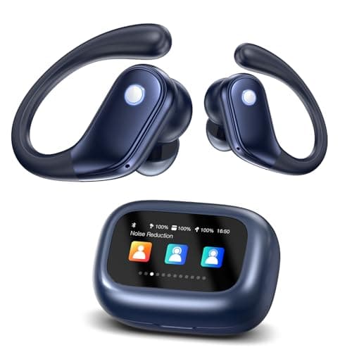 jaddsa Wireless Earbuds, ENC Noise Cancelling Ear Buds with Smart Touchscreen, Bluetooth 5.4 Headphones, 5 EQ Modes for Sports/Travel/Gym- Navy Blue