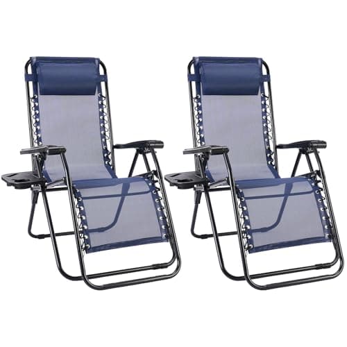 Sweetcrispy Zero Gravity Chair... Lawn Yard Chair, Classic Blue