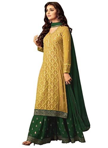 ZIYA Fashion Ethnic wear Party Wear wedding wear Palazzo Set Salwar kameez For Women 47001 (Yellow, S-38)