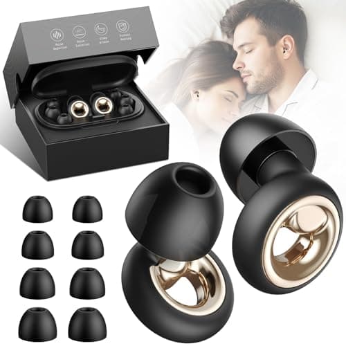 Vosaf 50dB Ear Plugs for Sleeping Noise Cancelling, Reusable Earplugs for Noise Reduction with 8 Ear Tips, Silicone Hearing Protection Ear Plugs for Work, Travel (Carbon)
