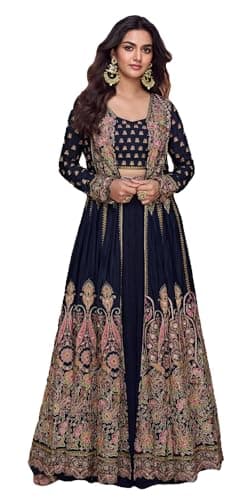 Shriva Fashion Indian Pakistani Women's Ready to wear ethnic Salwar Kameez Suit for Eid Party Wedding Festivals (2987) (Blue, 44)