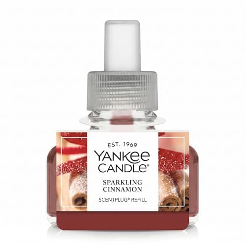 Yankee Candle ScentPlug Refill, Sparkling Cinnamon Plug-in Scented Oil, Long-Lasting Home Fragrance Refill for Living Room, Bedroom, Kitchen, Office, Entryway, 0.625 Fl Oz (Pack of 1)
