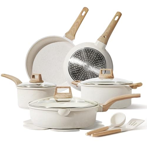 14-Piece Carote Ceramic Nonstick Cookware Set w/ Utensils (Taupe) $49.99 + Free Shipping
