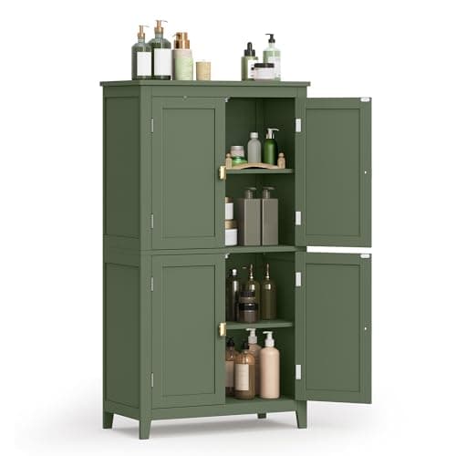 VASAGLE Floor Storage Cabinet, Freestanding Unit, 4 Doors