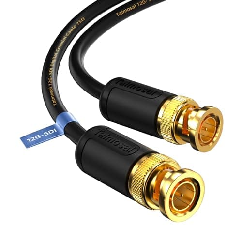 Talmosal 12G SDI Cable 6.6 ft, RG11 Coax 4K BNC Cable Supports HD-SDI/3G-SDI/6G-SDI/12G-SDI/4K/8K 75 Ohm 4K SDI Video Cable for Blackmagic Design Converter, Video Security Camera