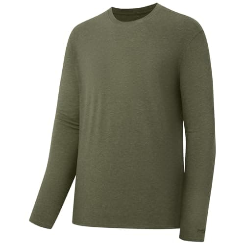 BASSDASH Men's Ultra Soft Cotton Blend UPF 50+ Long Sleeve Fishing Shirt UV Sun Protection Casual Performance Tee