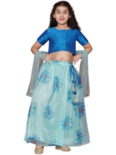AJ DEZINES Girls Indian Ethnic Wear Lehenga Choli For Kids|Girls Pattu Pavadai|Indian Dress for Kids|Choli Janoi Outfit-BE-36
