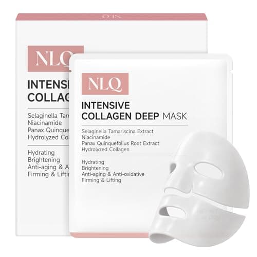 NLQ Intensive Collagen Deep Mask Skincare, Hydrating Overnight Face Mask for Glass Skin, Pore Refining, Firming & Plumping, Travel Essentials and Beauty Care Gifts for Women | 1.05oz(30g) x 5ea
