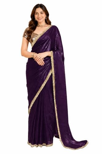 Chandrakala 1-Minute Ready To Wear saree for Women's Pre-Stitched Drape,Purple (1449PUR)
