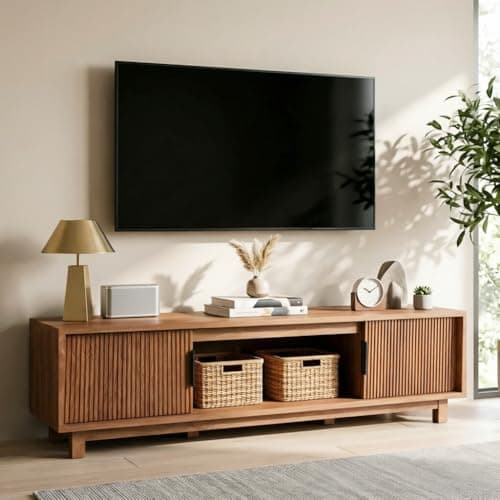 Alpen Fluted TV Stands for Liv...sion Media Cabinet for Bedroom