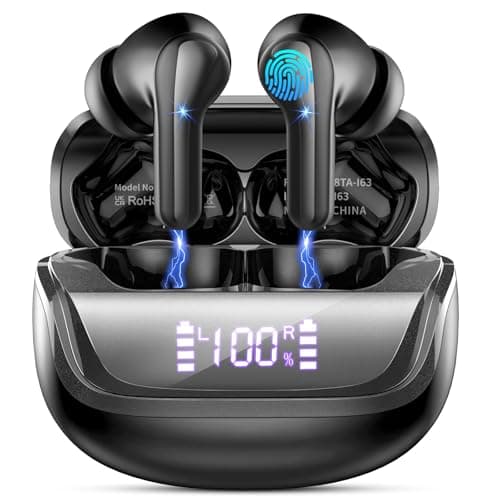 Jxrev 2026 Wireless Earbuds, Bluetooth 5.4 Headphones with ENC Noise Canceling Mics, in-Ear Earphones Deep Bass Stereo, IP7 Waterproof Wireless Headphones for Android iOS