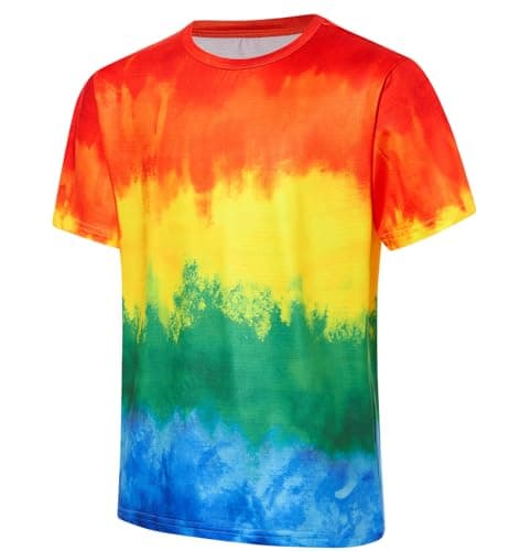 Lovekider Tie Dye Tshirts for Boys Kids Size 9-10 Rash Guard Dry Fit Athletic Tee Rainbow Shirts 9-10 Years Green