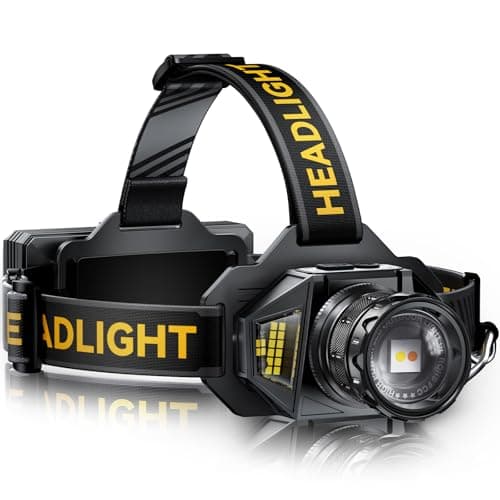 AKNEAR Rechargeable LED Headlamp with Red Light, 99000 High Lumens Head Lamp, Motion Sensor & 7 Modes & 95H Runtime, Zoomable & 90° Adjustable, IPX7 Waterproof Head Light for Adults, Outdoor