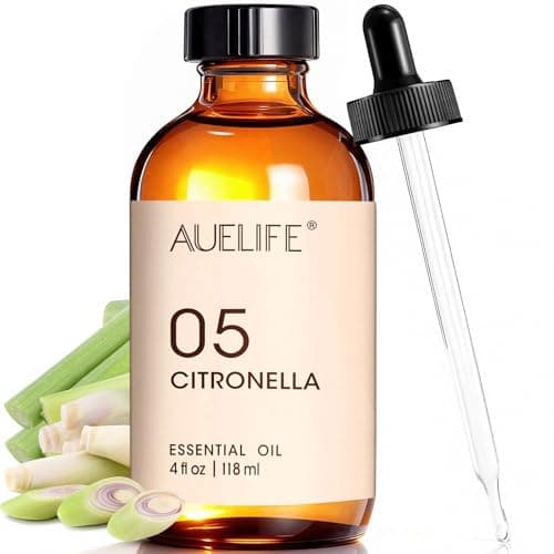 Citronella Essential Oil – 4 Fl Oz Citronella Oil for Homemade Sprays – Summer Essential Oil for Diffuser for Home, DIY Candle and Soap Making Home Fragrance with Dropper
