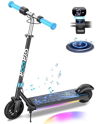 Gyroor Electric Scooter for Kids, E-Throttle 150W Motor LED Display, H30Max-Blue $99.99