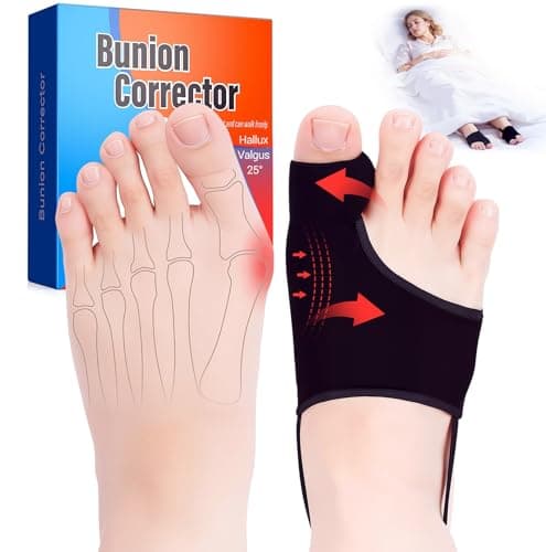 QCCL 2PCS Bunion Corrector for Women & Men - Bunion Correction with Splint & Pad for Hallux Valgus Pain Relief, Toe Separator for Day/Night Support, Anti Slip Gel Strap for Big Toe Straightener