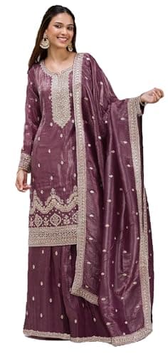 STELLACOUTURE Ready to wear salwar kameez for women, Plus Size Indian Pakistani ethnic suit, Eid, Wedding, Party 3003-O (Wine, 54)