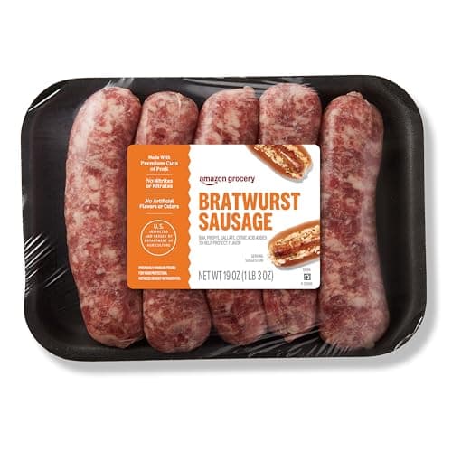 Amazon Grocery, Bratwurst Sausage, 19 Oz, Frozen