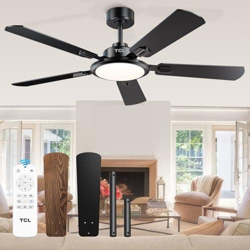 52" TCL Ceiling Fan w/ 6 Speeds, LED Light & Remote Control $70 + Free S&H