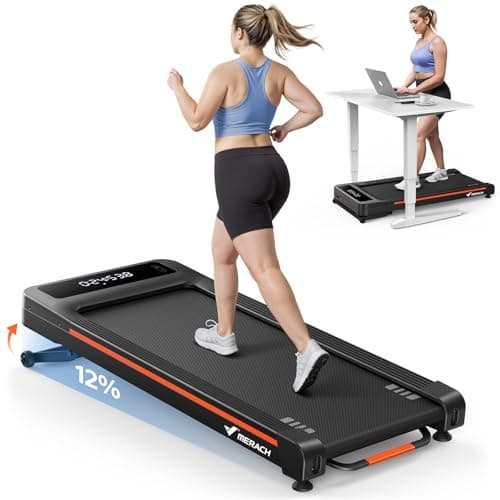 MERACH Walking Pad with Incline 12%, 400lbs Capacity 3.5HP, 16.5"x41.3" Mat Walk Pad with Remote & LED W50 Walking OAD $244.07