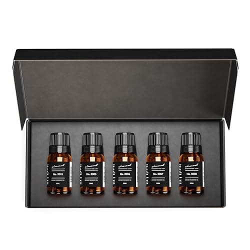 AirScent Perfume Dupe Fragrance Oil Gift Set - Luxury Fragrances - 10 mL, 0.34 fl oz Diffuser Oil Set - Inspired by Baccarat Rouge, TF Oud Wood, TF Ombre Leather, TF Fabulous and TF Tobacco Vanille