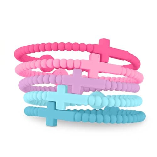 Ryan & Rose Jesus Bracelets - Cross Silicone Bracelet (Berry Bliss, Extra Small)