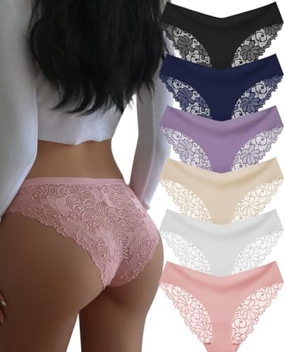 6-Pk DHFBABY Seamless Lace Bikini Brief Panties (Assorted Colors) $8