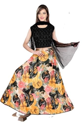 CLOTH ADDA Indian Ethnic Kids Girls Lehenga Choli Set, Seqeunce Work, Size 6 years to 16 years