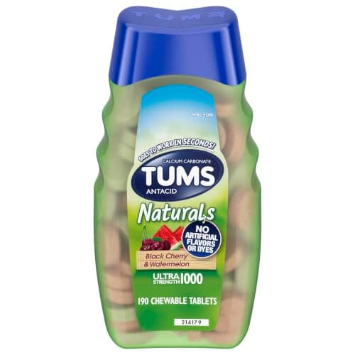 190-Count TUMS Naturals Ultra Strength Antacid Chews (Black Cherry & Watermelon) $6.16 w/ S&S + Free Shipping w/ Prime or on $35+